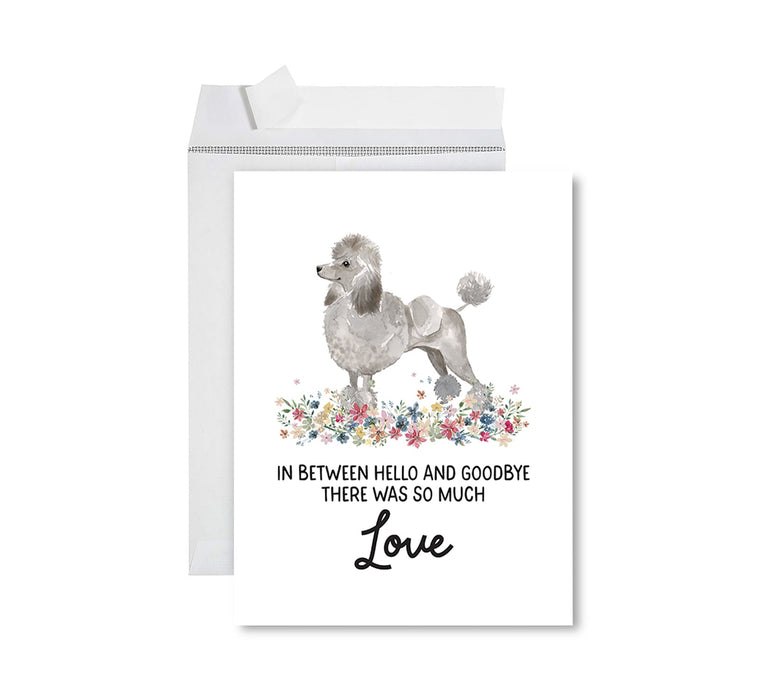 Jumbo Pet Sympathy Card with Envelope, Dog Grief Bereavement Card, 8.5" x 11" Design 1-Set of 1-Andaz Press-Grey Poodle-