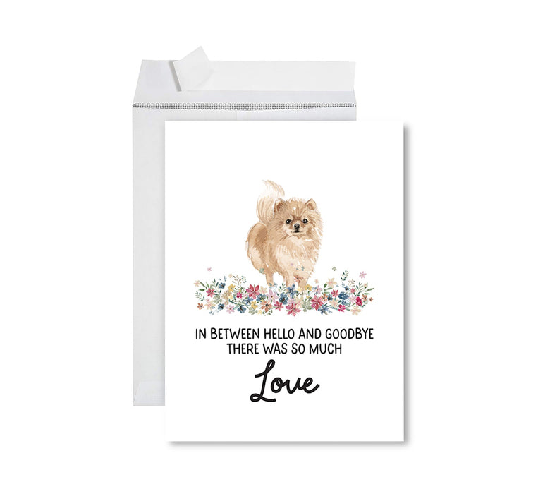 Jumbo Pet Sympathy Card with Envelope, Dog Grief Bereavement Card, 8.5" x 11" Design 1-Set of 1-Andaz Press-Pomeranian-