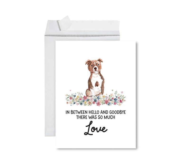 Jumbo Pet Sympathy Card with Envelope, Dog Grief Bereavement Card, 8.5" x 11" Design 1-Set of 1-Andaz Press-Staffordshire Bull Terrier-