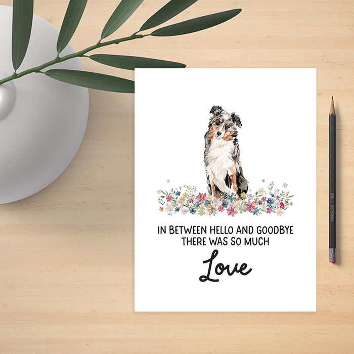 Jumbo Pet Sympathy Card with Envelope, Dog Grief Bereavement Card, 8.5" x 11" Design 2-Set of 1-Andaz Press-Australian Shepherd-