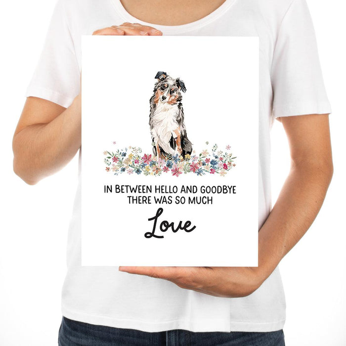 Jumbo Pet Sympathy Card with Envelope, Dog Grief Bereavement Card, 8.5" x 11" Design 2-Set of 1-Andaz Press-Australian Shepherd-