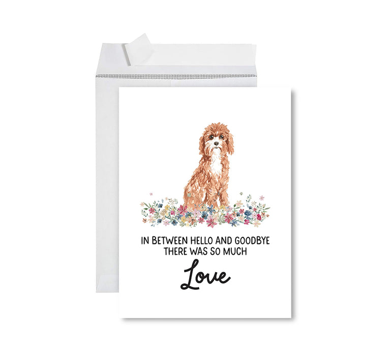 Jumbo Pet Sympathy Card with Envelope, Dog Grief Bereavement Card, 8.5" x 11" Design 2-Set of 1-Andaz Press-Cavapoo-