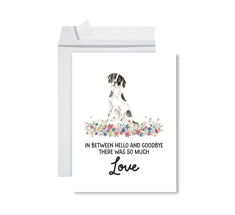Jumbo Pet Sympathy Card with Envelope, Dog Grief Bereavement Card, 8.5" x 11" Design 2-Set of 1-Andaz Press-English Pointer-