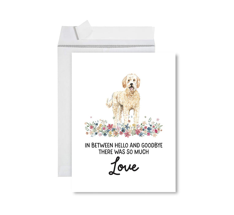 Jumbo Pet Sympathy Card with Envelope, Dog Grief Bereavement Card, 8.5" x 11" Design 2-Set of 1-Andaz Press-Goldendoodle-