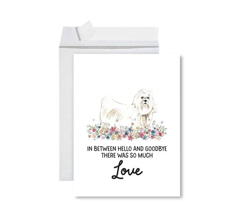 Jumbo Pet Sympathy Card with Envelope, Dog Grief Bereavement Card, 8.5" x 11" Design 2-Set of 1-Andaz Press-Maltese-