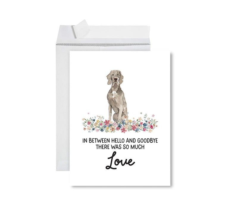 Jumbo Pet Sympathy Card with Envelope, Dog Grief Bereavement Card, 8.5" x 11" Design 2-Set of 1-Andaz Press-Weimaraner-