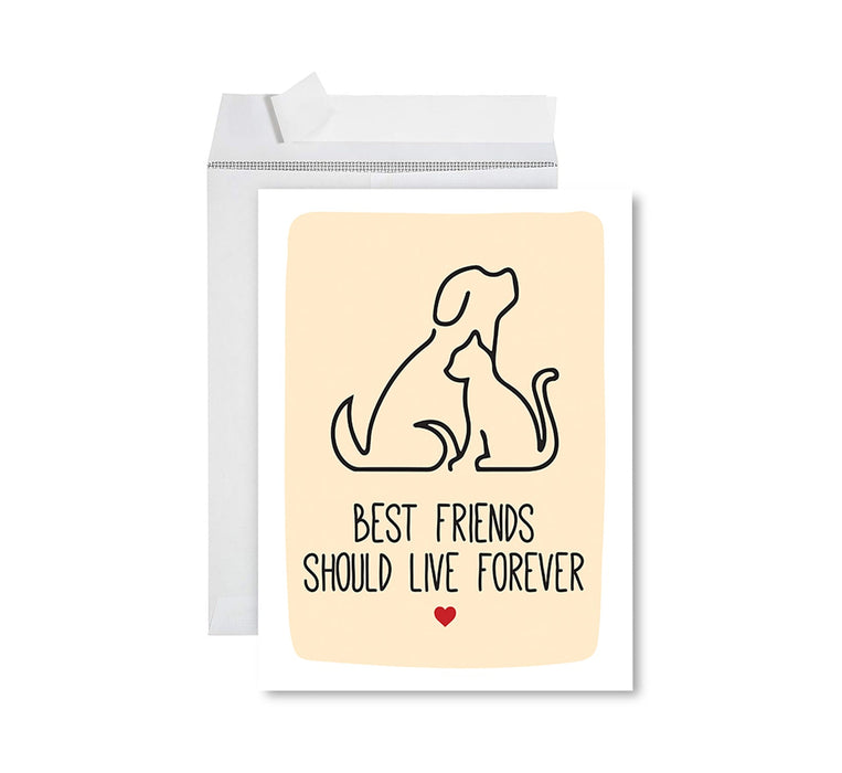Jumbo Pet Sympathy Card with Envelope, Sorry For Your Loss Card, 8.5" x 11"-Set of 1-Andaz Press-Best Friends Should Live Forever-