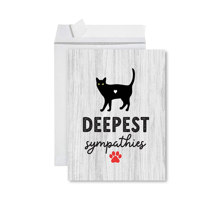 Jumbo Pet Sympathy Card with Envelope, Sorry For Your Loss Card, 8.5" x 11"-Set of 1-Andaz Press-Deepest Sympathies Cat-