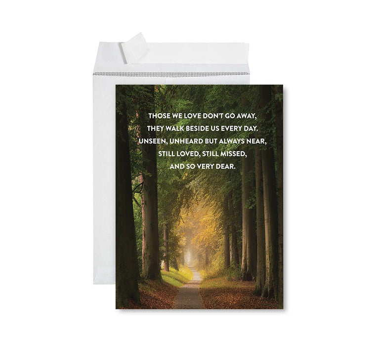 Jumbo Sympathy Card with Envelope, Premium Condolences Card with Big Blank Space-Set of 1-Andaz Press-They Walk Besides Us Every Day-