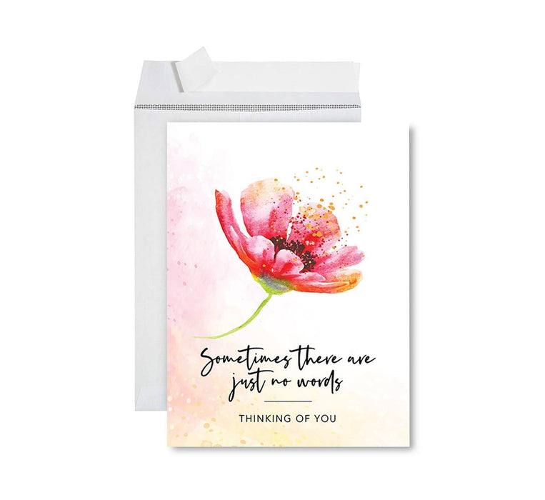 Jumbo Sympathy Card with Envelope, Premium Condolences Card with Big Blank Space-Set of 1-Andaz Press-Thinking of You 1-