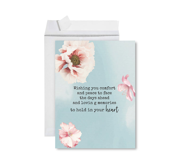 Jumbo Sympathy Card with Envelope, Premium Condolences Card with Big Blank Space-Set of 1-Andaz Press-Wishing You Comfort and Peace-