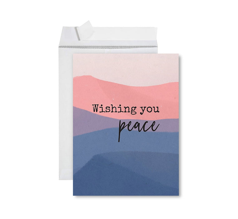 Jumbo Sympathy Card with Envelope, Premium Condolences Card with Big Blank Space-Set of 1-Andaz Press-Wishing You Peace-