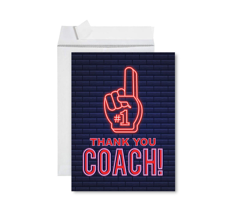 Jumbo Teacher Appreciation Cards - Best Staff Around Thank You Card with Envelope, 31 Designs-Set of 1-Andaz Press-#1 Coach-