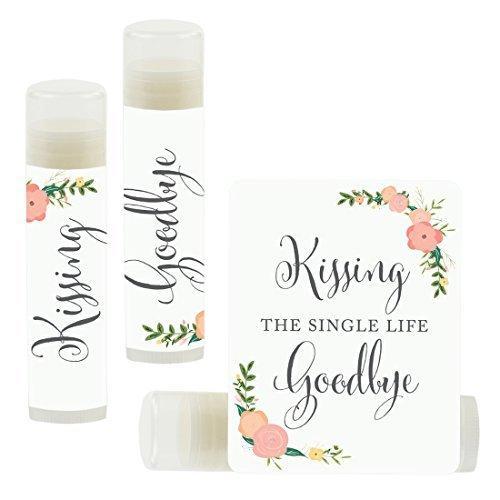 Kissing The Single Life Goodbye, Party Lip Balm Favors-Set of 12-Andaz Press-Classic Floral Roses-