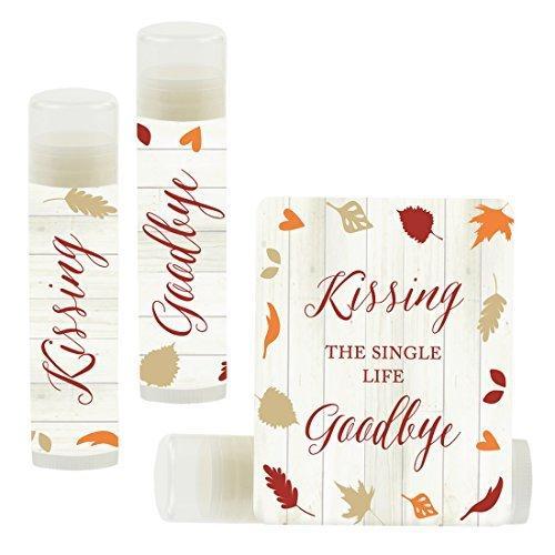 Kissing The Single Life Goodbye, Party Lip Balm Favors-Set of 12-Andaz Press-Fallin' in Love Autumn Fall Leaves-