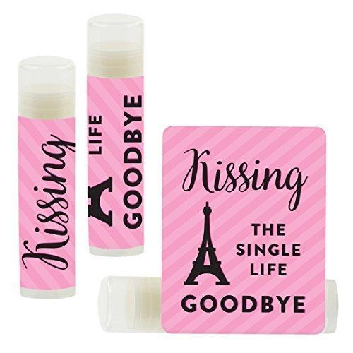 Kissing The Single Life Goodbye, Party Lip Balm Favors-Set of 12-Andaz Press-Paris Eiffel Tower-