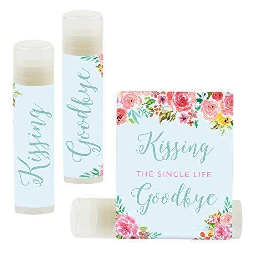 Kissing The Single Life Goodbye, Party Lip Balm Favors-Set of 12-Andaz Press-Pink Roses English Tea Party-
