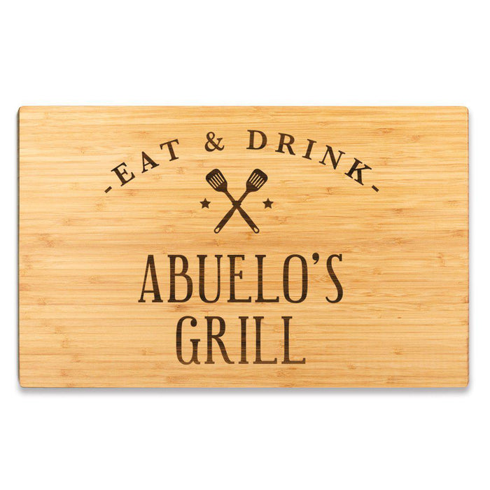 Large Bamboo Wood BBQ Cutting Board Gift-Set of 1-Andaz Press-Abuelo-