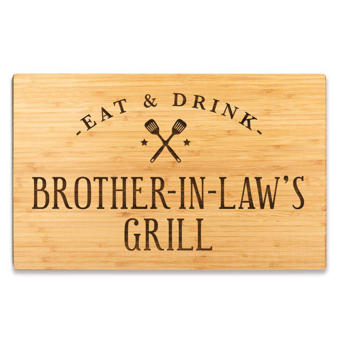 Large Bamboo Wood BBQ Cutting Board Gift-Set of 1-Andaz Press-Brother-In-Law-