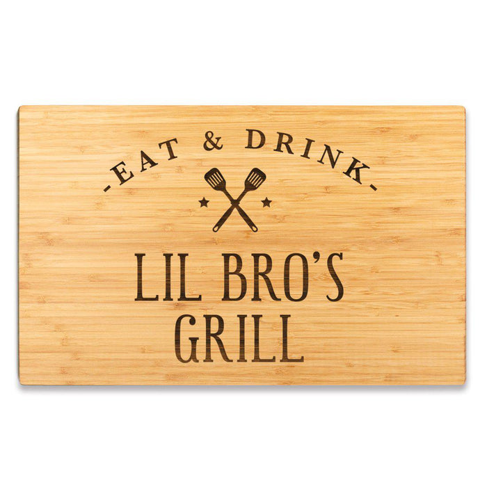 Large Bamboo Wood BBQ Cutting Board Gift-Set of 1-Andaz Press-Lil Bro-