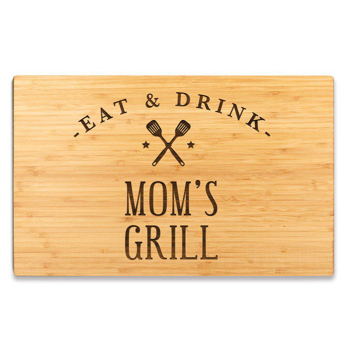 Large Bamboo Wood BBQ Cutting Board Gift-Set of 1-Andaz Press-Mom-