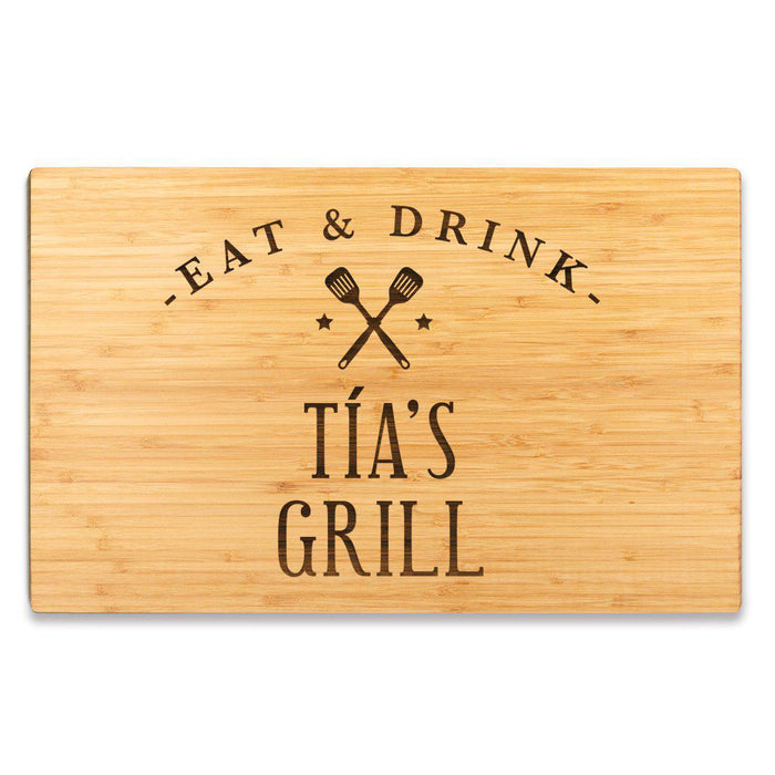 Large Bamboo Wood BBQ Cutting Board Gift-Set of 1-Andaz Press-Tía-