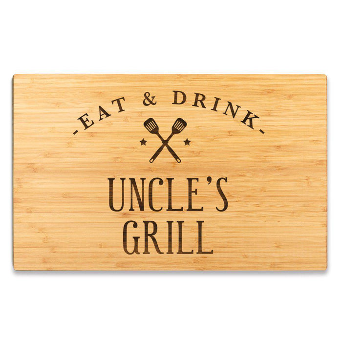 Large Bamboo Wood BBQ Cutting Board Gift-Set of 1-Andaz Press-Uncle-