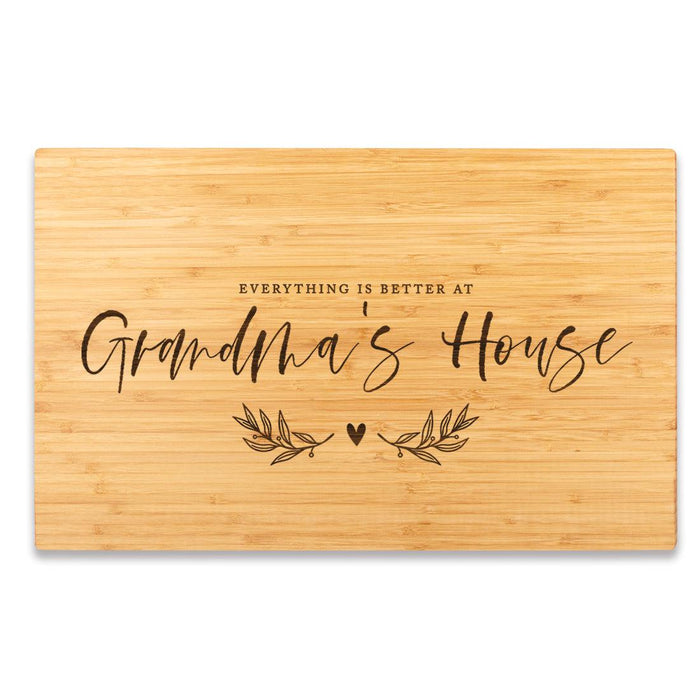 Large Mother's Day Cutting Board Gift, Set of 1-Set of 1-Andaz Press-Everything Is Better At Grandma's House-
