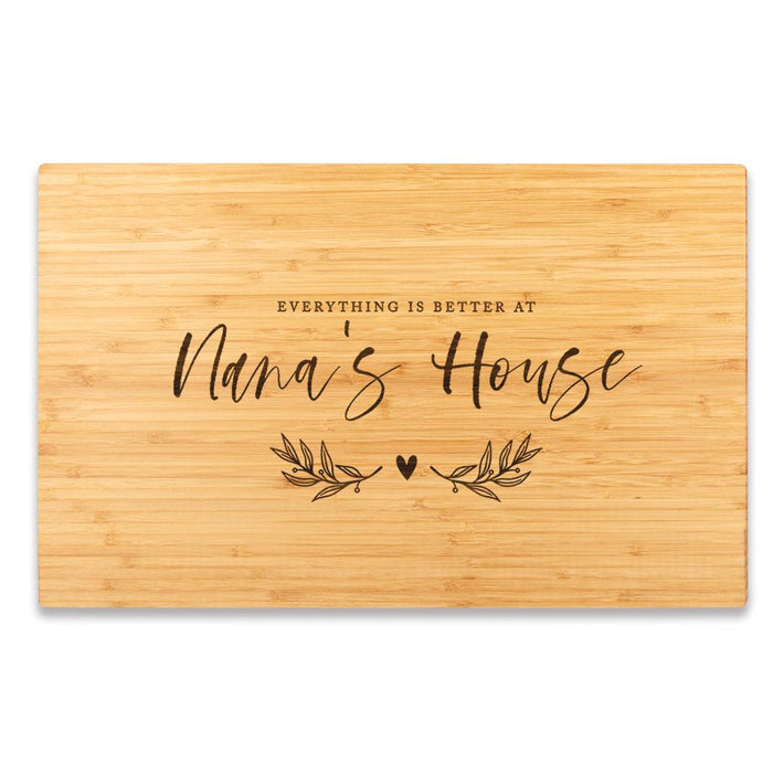 Large Mother's Day Cutting Board Gift, Set of 1-Set of 1-Andaz Press-Everything Is Better At Nana's House-