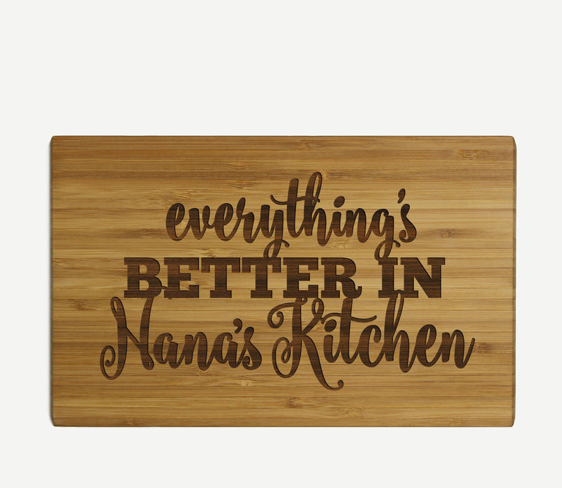 Laser Engraved Small Bamboo Wood Cutting Board-Set of 1-Andaz Press-Everything is Better in Nana's Kitchen-