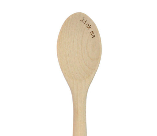 Laser Engraved Wooden Mixing Spoon-Set of 1-Andaz Press-Lick Me-