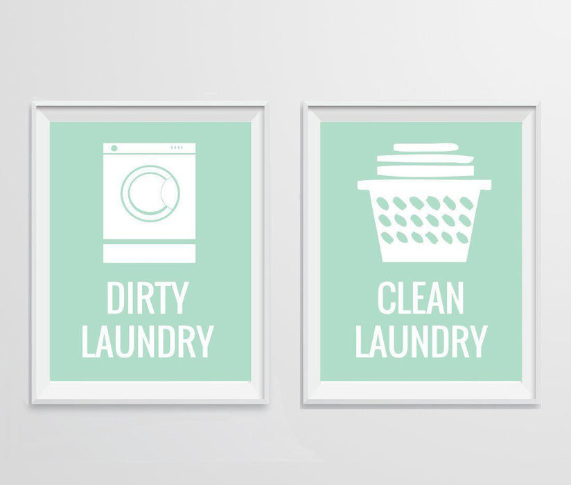 Laundry Room Wall Art Decor Graphic Signs & Prints-Set of 1-Andaz Press-Clean Laundry, Dirty Laundry-