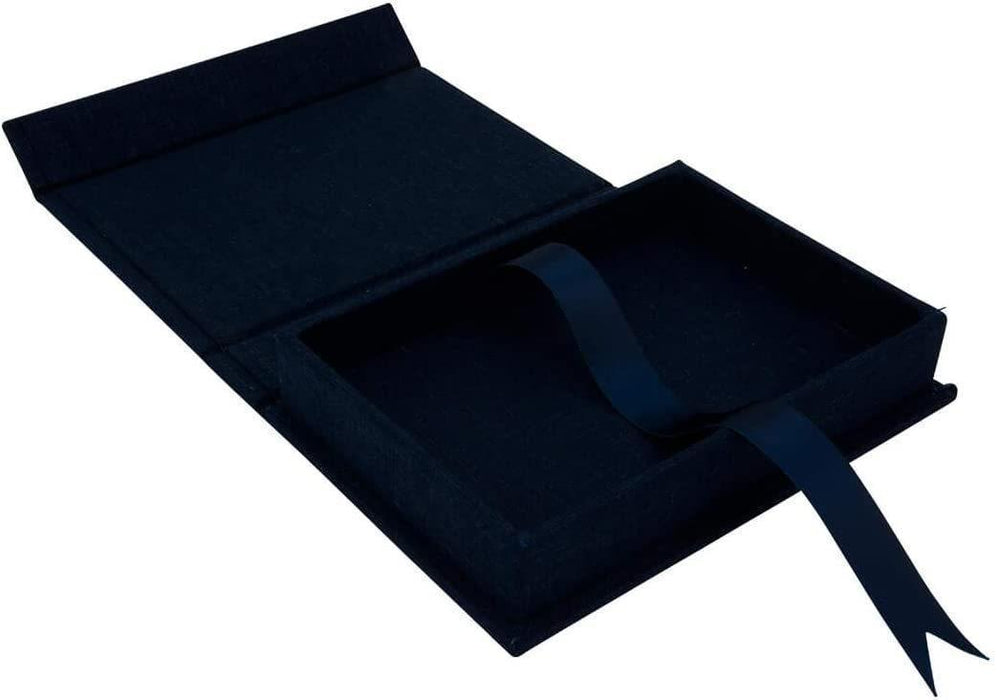 Linen Photo Box 4 x 6-Inch Keepsake Box-Set of 1-Koyal Wholesale-Navy Blue-