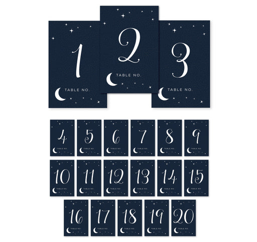 Love You to the Moon and Back Wedding Table Numbers-Set of 20-Andaz Press-1-20-