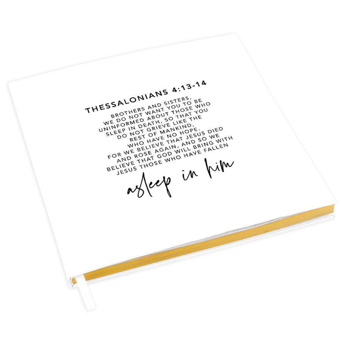 Memorial Biblical Guestbook with Gold Accents, Bible Verse, Scrapbook, Photo Album-Set of 1-Andaz Press-Psalm 34:18-