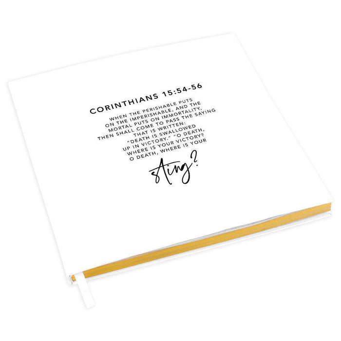 Memorial Biblical Guestbook with Gold Accents, Bible Verse, Scrapbook, Photo Album-Set of 1-Andaz Press-Psalm 34:4-5-