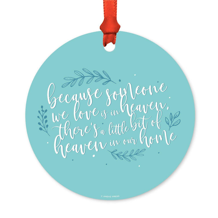 Memorial Round Metal Christmas Ornament, No Longer By My Side-Set of 1-Andaz Press-Heaven In Love-