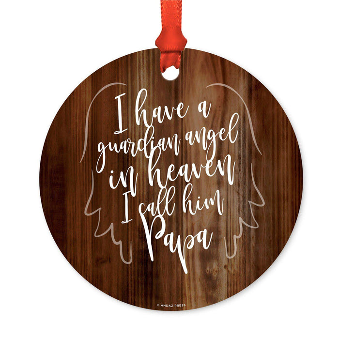 Memorial Round Metal Christmas Ornament, No Longer By My Side-Set of 1-Andaz Press-Papa Heaven-