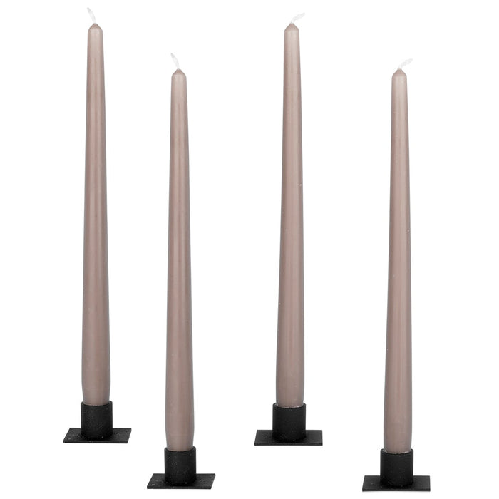 Minimalist Iron Taper Candle Holders-Set of 4-Koyal Wholesale-Matte Black-