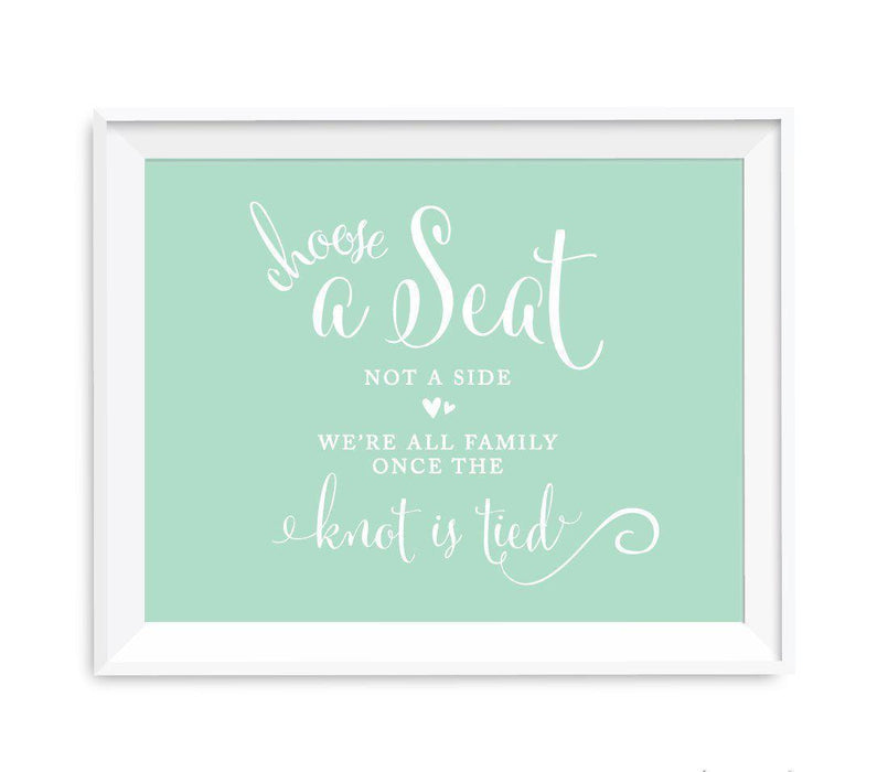 Mint Green Wedding Signs-Set of 1-Andaz Press-Choose A Seat, Not A Side-