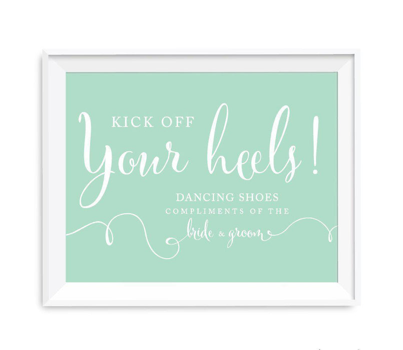 Mint Green Wedding Signs-Set of 1-Andaz Press-Dancing Shoes - Kick Off Your Heels-