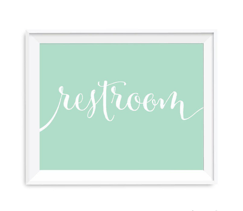 Mint Green Wedding Signs-Set of 1-Andaz Press-Restroom-
