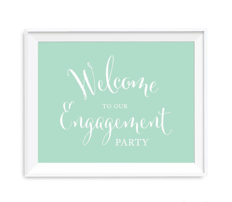 Mint Green Wedding Signs-Set of 1-Andaz Press-Welcome To Our Engagement Party-