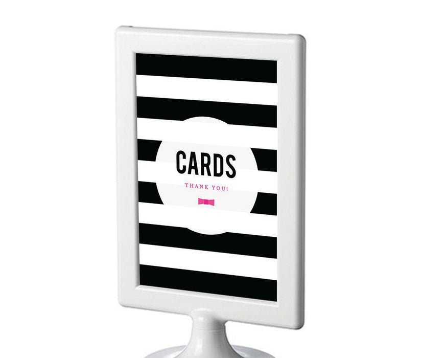 Modern Black and White Stripes Wedding Framed Party Signs-Set of 1-Andaz Press-Mr. & Mrs.-