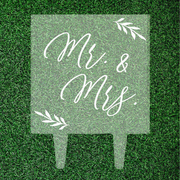 Modern Square Acrylic Cake Topper Collection-Set of 1-Andaz Press-Modern Mr. & Mrs. Script-