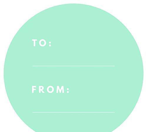 Modern To/From Circle Gift Labels-Set of 40-Andaz Press-Mint Green-