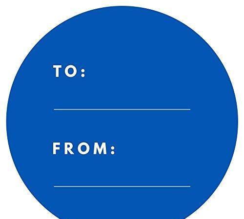 Modern To/From Circle Gift Labels-Set of 40-Andaz Press-Royal Blue-