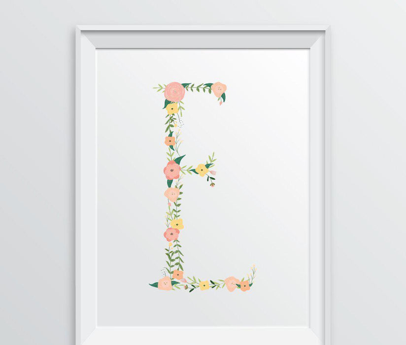 Monogram Wall Art Letters, Coral Floral Roses-Set of 1-Andaz Press-E-