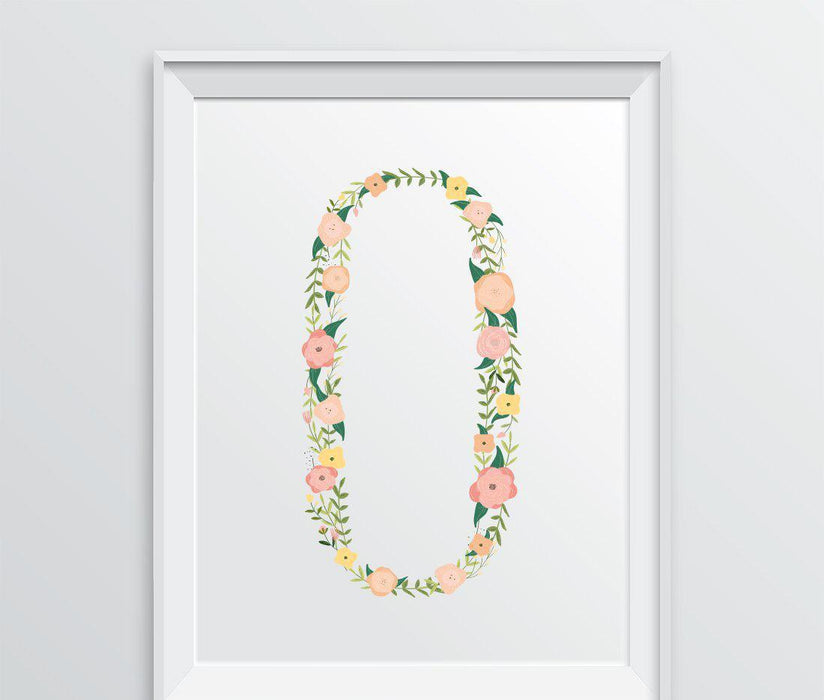 Monogram Wall Art Letters, Coral Floral Roses-Set of 1-Andaz Press-O-