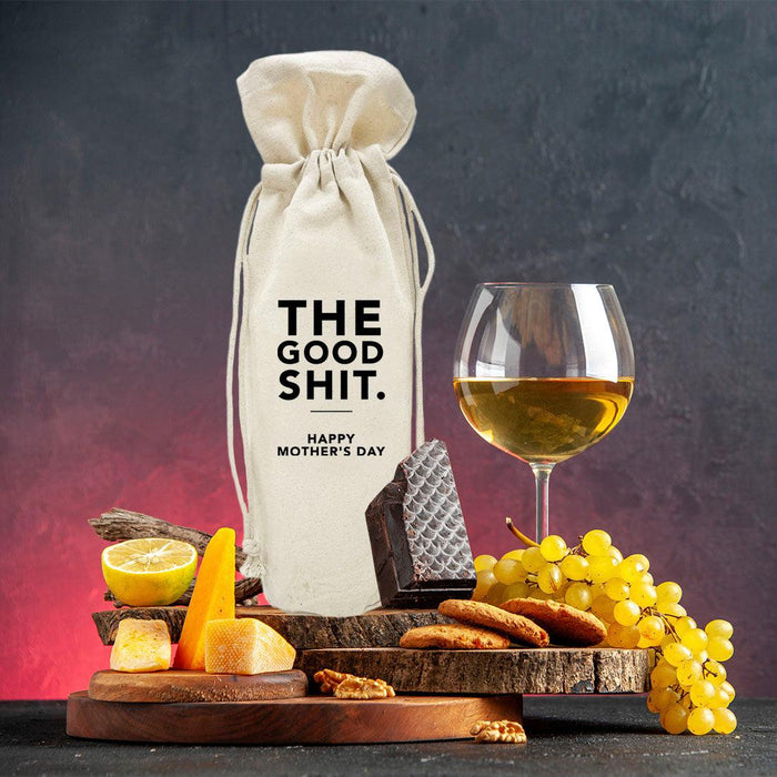 Mother's Day Canvas Wine Bag-Set of 1-Andaz Press-The Good Shit Happy Mother's Day-
